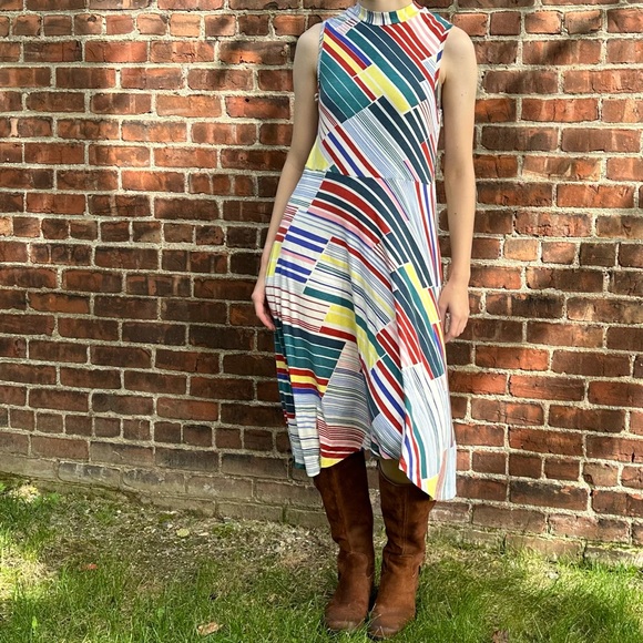 Anthropologie MAEVE geometric soft mock neck knit dress, M. - Picture 13 of 13